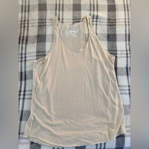 Derek Heart Lightweight Scoop Neck Tank Top - Beige